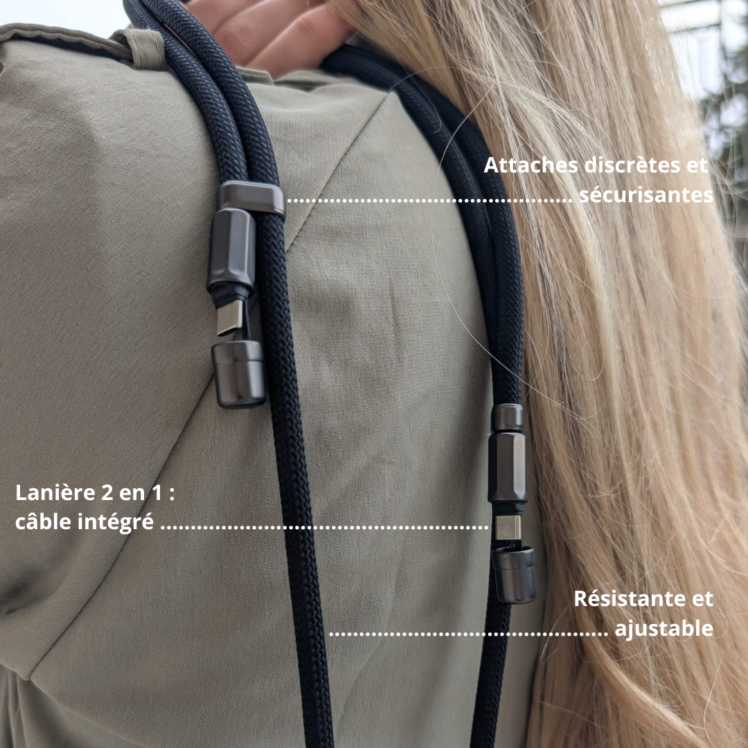 La lanière Iséa - Lanière de téléphone 2 en 1