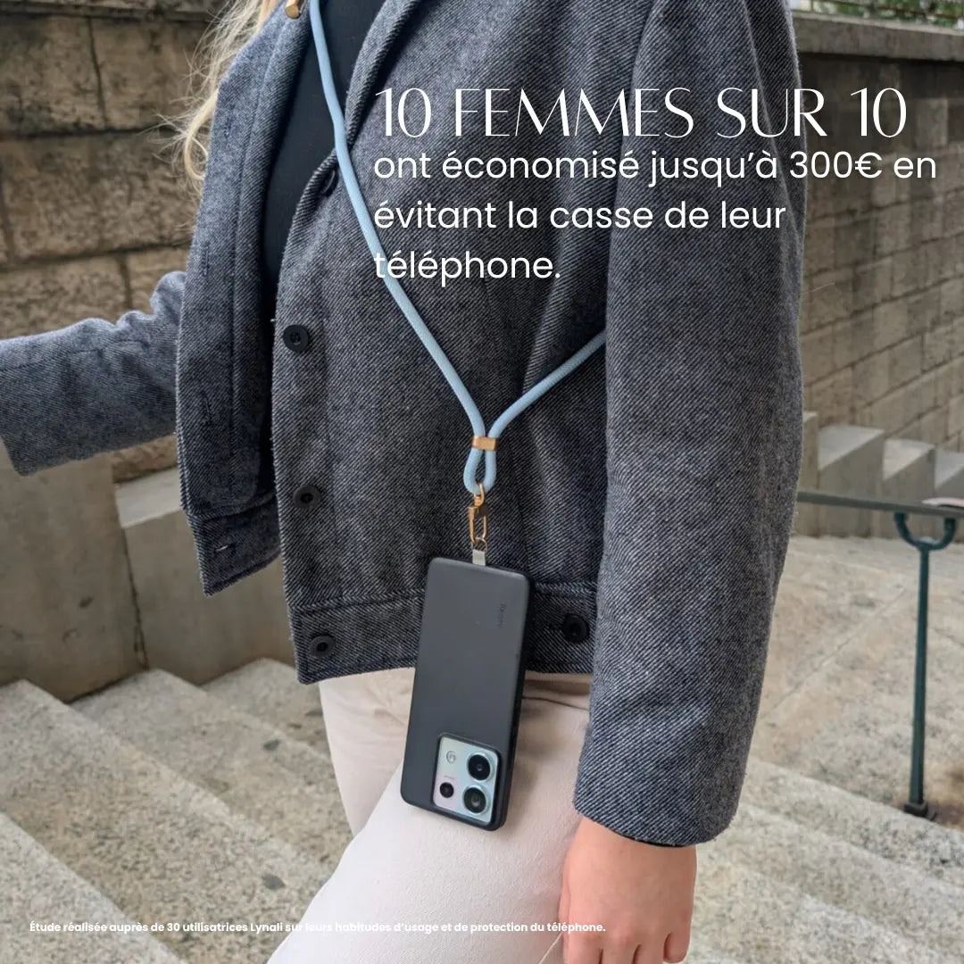 Iséa – Lanière de téléphone élégante avec câble USB-C intégré