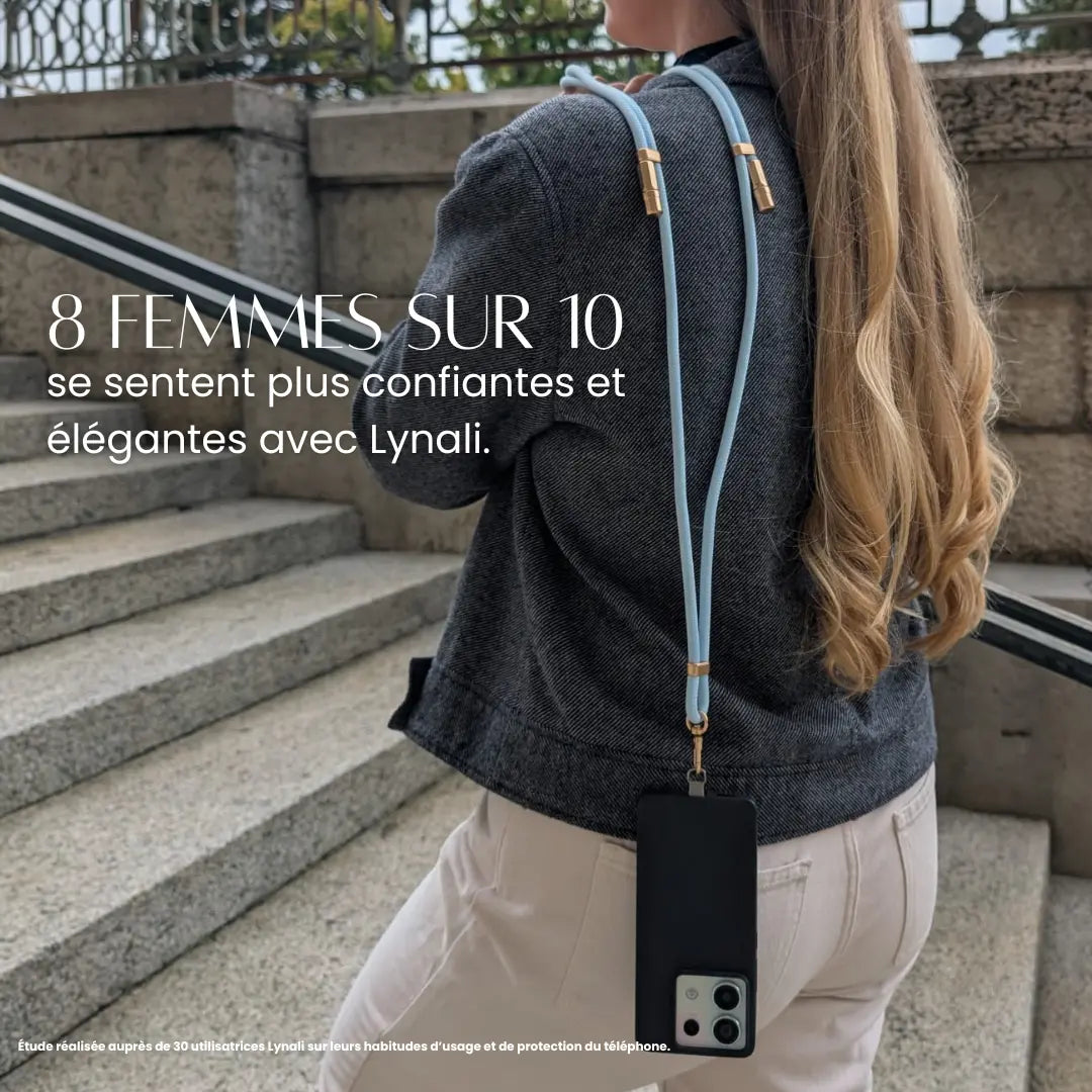 Iséa – Lanière de téléphone élégante avec câble USB-C intégré